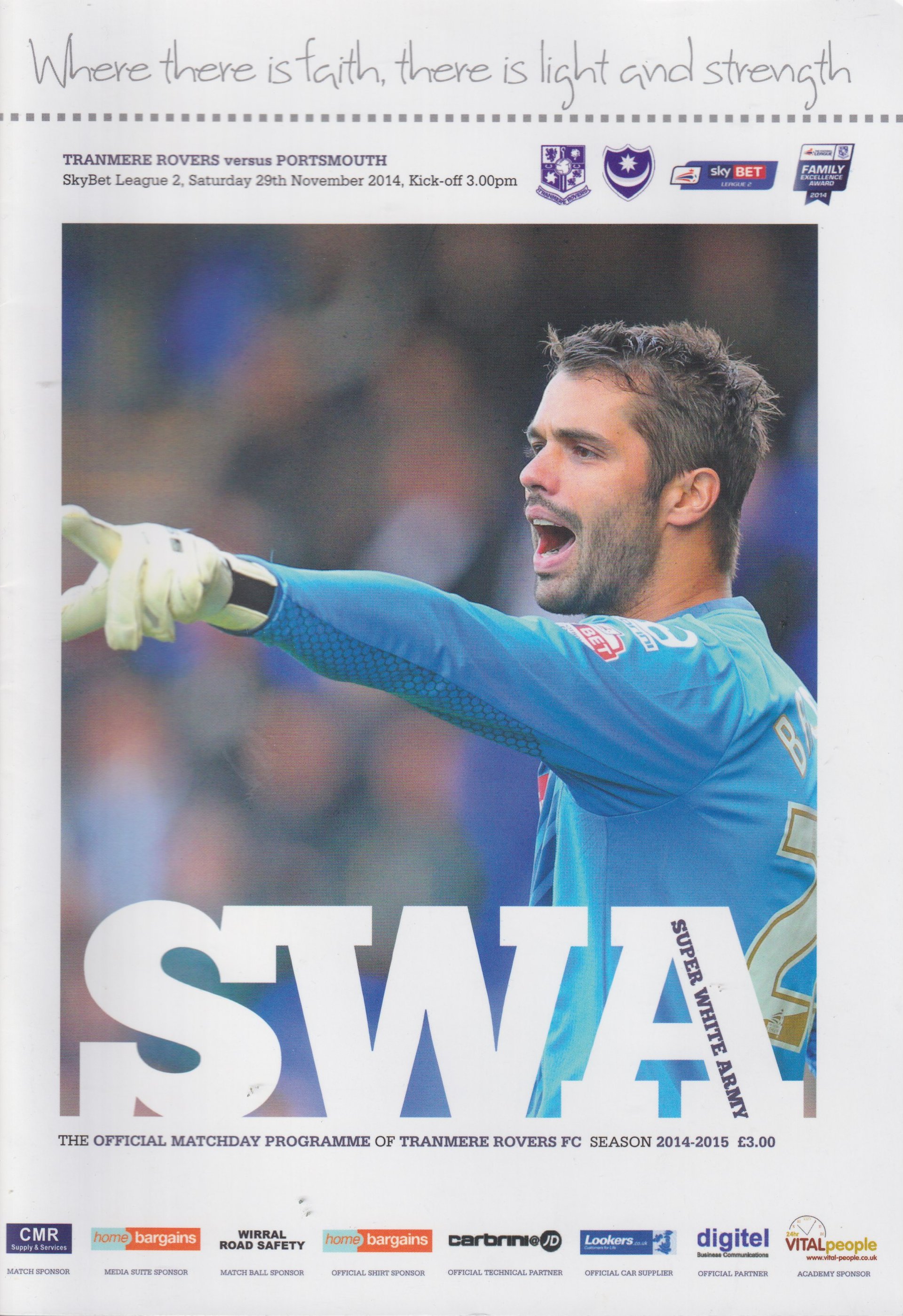Tranmere Rovers v Portsmouth match programme